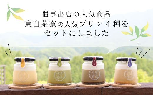 【冷蔵配送】 プリン 定番4種 4個 煎茶プリン ほうじ茶プリン ロイヤルミルクティープリン カスタードプリン 贈り物 美濃白川茶 煎茶 ほうじ茶 焙じ茶 カスタード お茶 お茶スイーツ