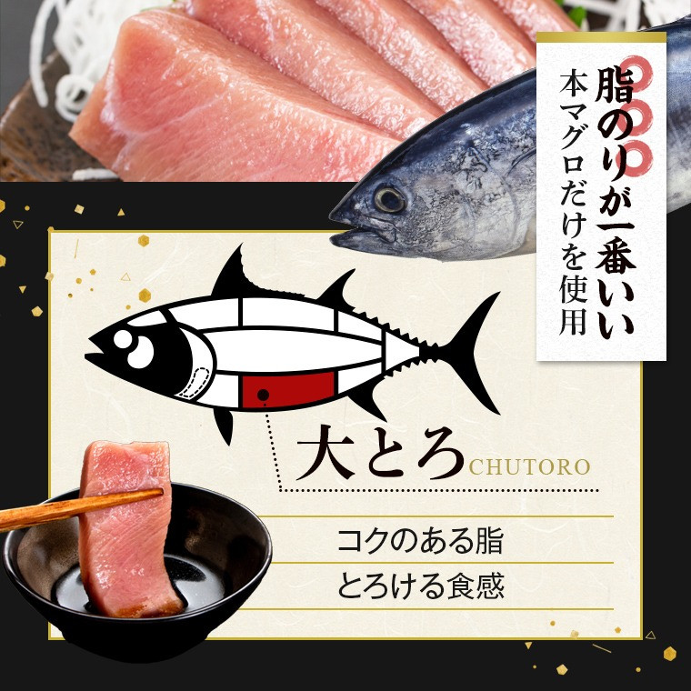 鹿児島県産本マグロ 大トロ＆赤身セット 合計400g
