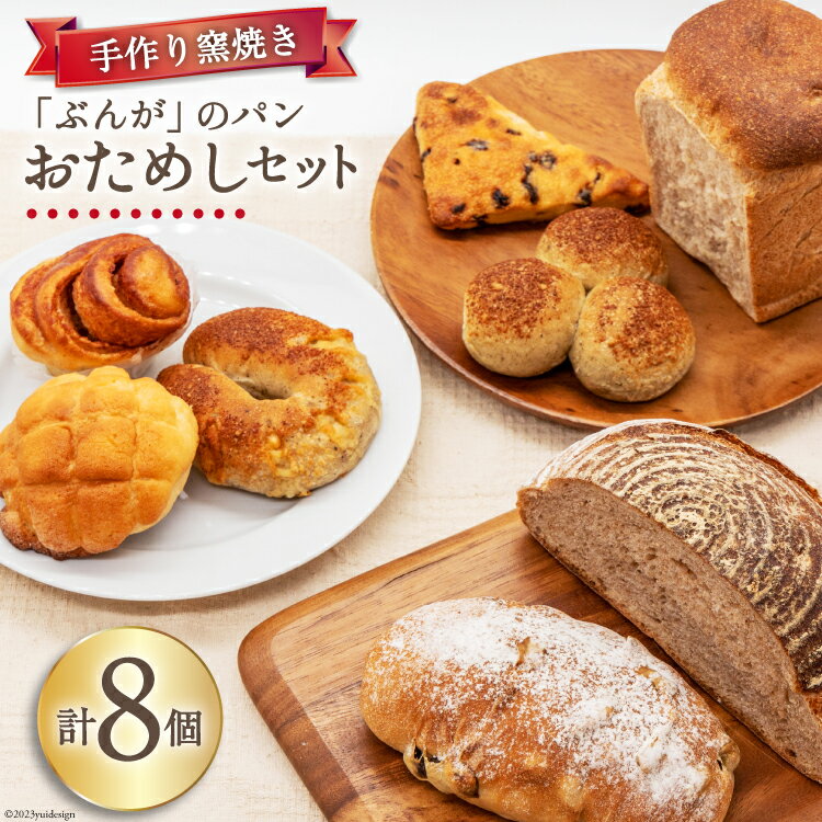 【ふるさと納税】 パン ぶんがお試し セット 8個入 [しぜん酵母と石窯ぱん bungaーぶんがー 長野県 池田町 48110557] 手作りパン 天然酵母 自家製酵母 窯焼きパン ハードパン メロンパン ぶどうパン 長野県産