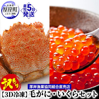 【ふるさと納税】【3D冷凍】『訳あり毛がに』・『いくら』セット　 魚貝類 魚卵 大人気 商品 高品質 鮮度 甘味 味噌 濃厚 プチっ 海の幸 贅沢 堪能