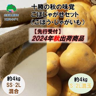 【2024年秋出荷（先行予約商品）】十勝の秋の味覚「ごぼじゃがセット」(ごぼう4kg･じゃがいも4kg)【工房みみずく】"北海道 十勝 豊頃町"