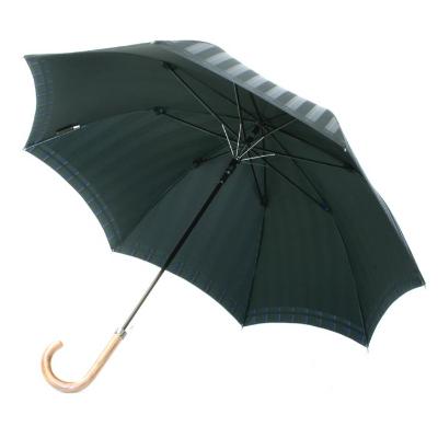 ふるさと納税 富士河口湖町 槙田商店【紳士雨傘】長傘 Tie Stripe×Plain ダークグリーン |  | 02
