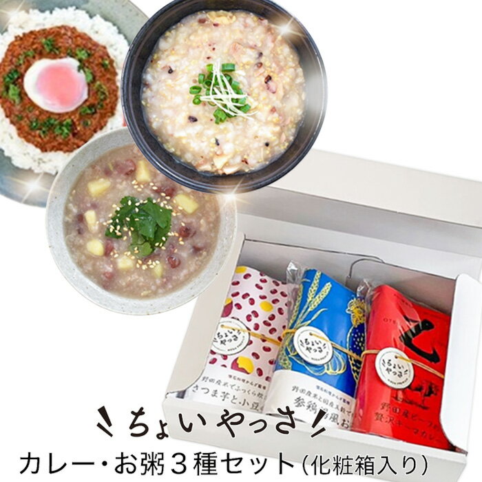【ふるさと納税】No.327 カレー・お粥3種類セット ／ レトルト 贈答品 おかゆ キーマカレー 黒酢米 栄養 安全 安心 送料無料 千葉県
