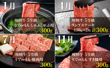 【定期便】飛騨牛 赤身堪能定期便 4回定期便