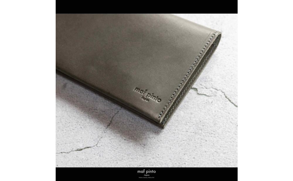 maf pinto (マフ ピント) 通帳ケース 通帳入れ カード収納 グレー レザー 本革 日本製
