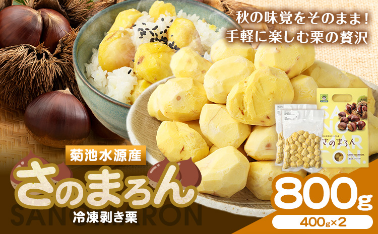 菊池水源産 さのまろん 冷凍剥き栗 内容量 約800g 農事組合法人菊池佐野《30日以内に出荷予定(土日祝除く)》熊本県 菊池市 栗 むき栗 筑波 冷凍 熊本県産 九州産 国産 送料無料 ---176