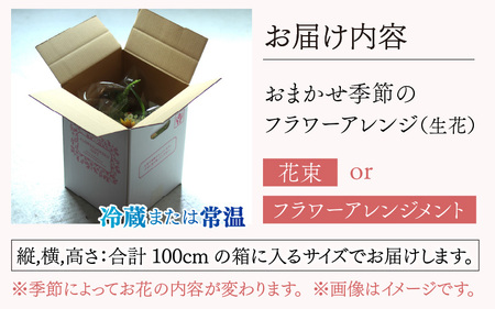 季節のフラワーアレンジ（生花）お好み、着日指定可能