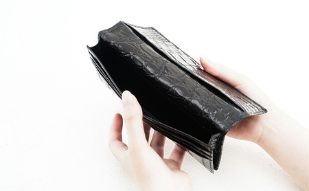 長財布 メンズ ブラック マットクロコ 財布 レザー 革 本革 革製品 クロコダイル クロコダイル財布 クロコ財布 ワニ革 ワニ革財布 レザー財布 メンズ財布 黒財布 お財布 日本製 東京 東京都 墨