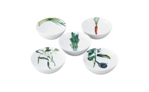 ノリタケ＜京香旬彩＞14cmボウルセット(5個)(絵変り)【1637975】