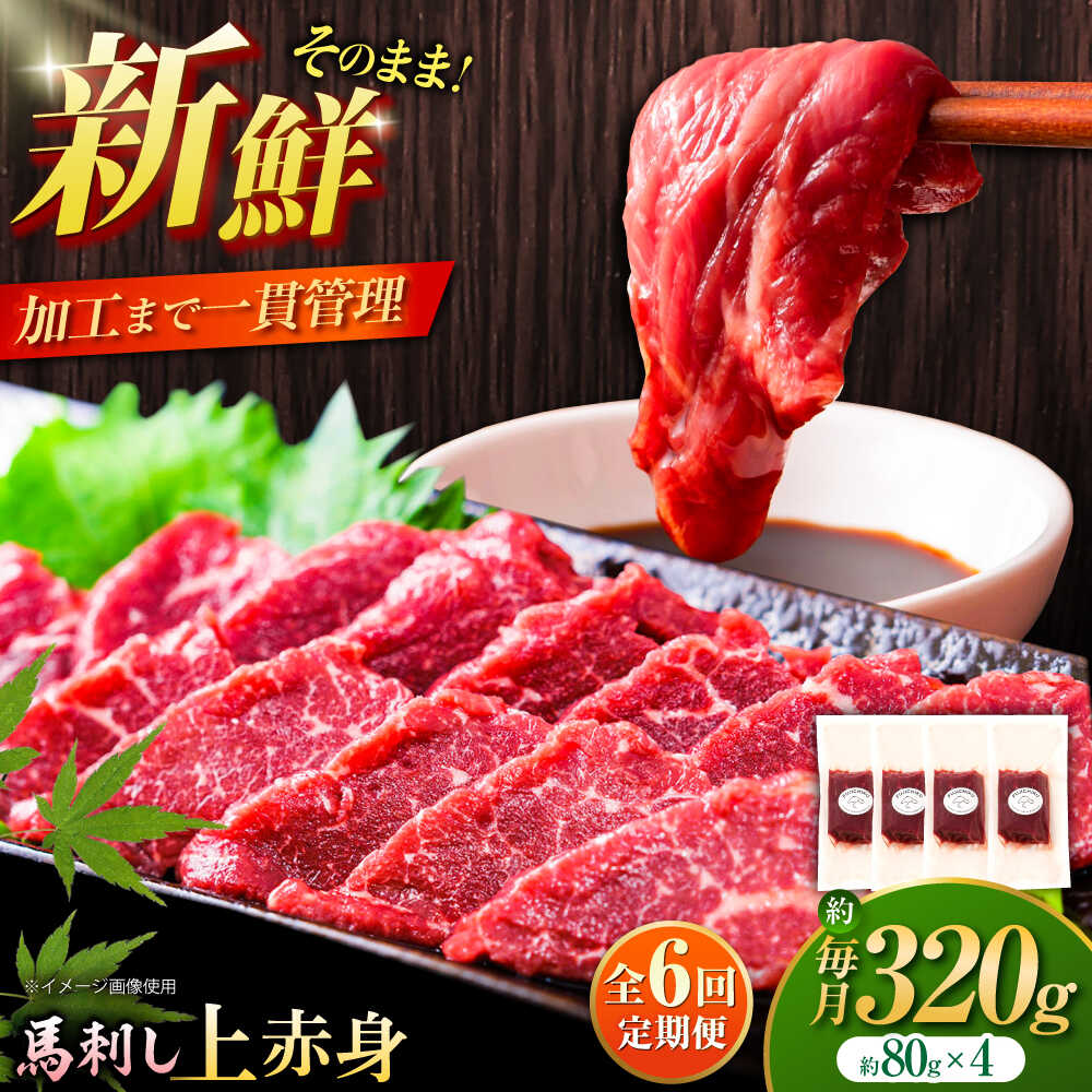 【ふるさと納税】【全6回定期便】フジチク ふじ 馬刺し 上赤身 4個 セット 計約320g / 専用醤油付き 生姜付き おすすめ 熊本県 熊本 馬刺 赤身 国産 ふじ馬刺し 赤身馬刺し 冷凍 送料無料【株式会社フジチク】[BHAD091]