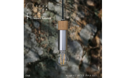 CTSH LIGHT. ペンダントライト CIRCLE＜Oak×クロム加工 E17＞ 瑞浪市 / ジオニック 照明器具 ソケット 鉄 木製 シルバー [AZBQ047]