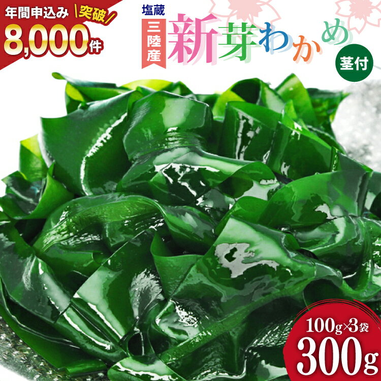 【ふるさと納税】 【漁師さんからのおすそわけ】新芽わかめ 300g(約100g×3袋) [かわむら家 宮城県 気仙沼市 20564375] わかめ ワカメ 若芽 海藻 国産 三陸 味噌汁 小分け 三陸わかめ