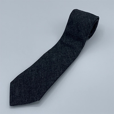 クラバットユキジ製　ソフト・デニムタイ(ブラックマット)