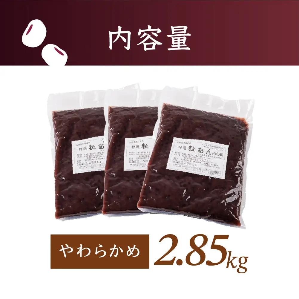 餡子 やわらかめ 2.85kg 北海道産十勝小豆100％｜餡子
