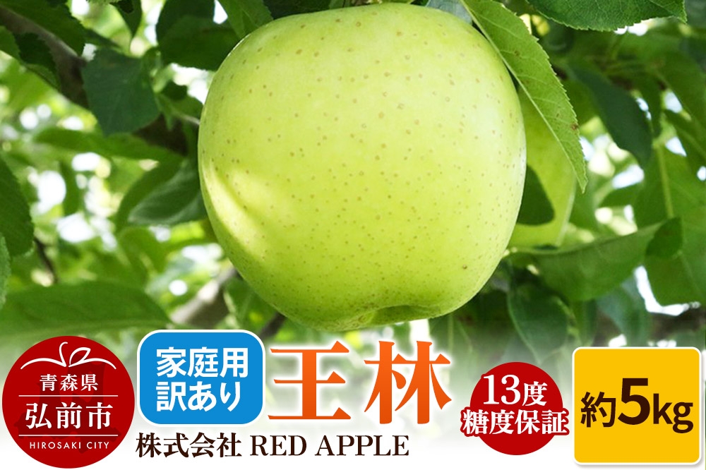 
            【25年12月発送】りんご 13度糖度保証【訳あり】家庭用 王林 約5kg
          