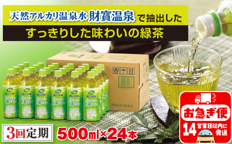 B2-22114／【3回定期】財宝のおいしい お茶 500ml×24本