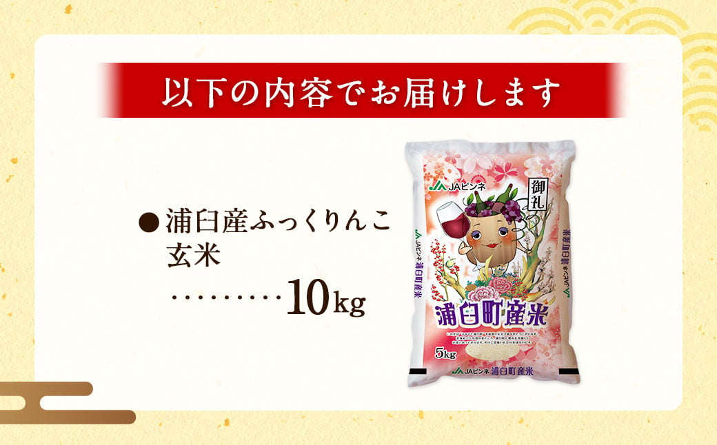 〈令和6年産〉浦臼産 ふっくりんこ 玄米 10kg×1袋