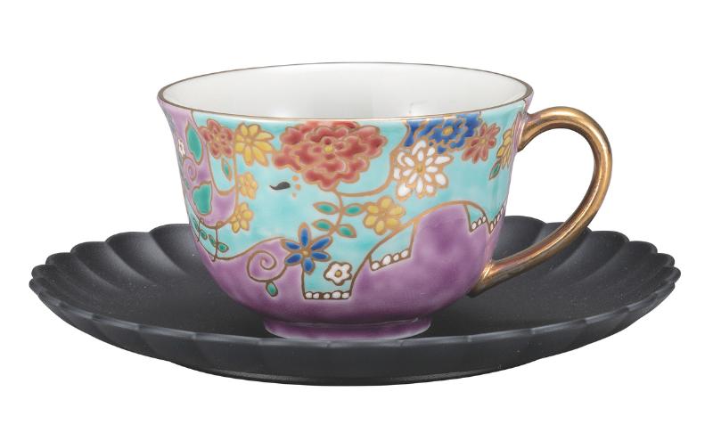 九谷焼　カップ＆ソーサー・碧像