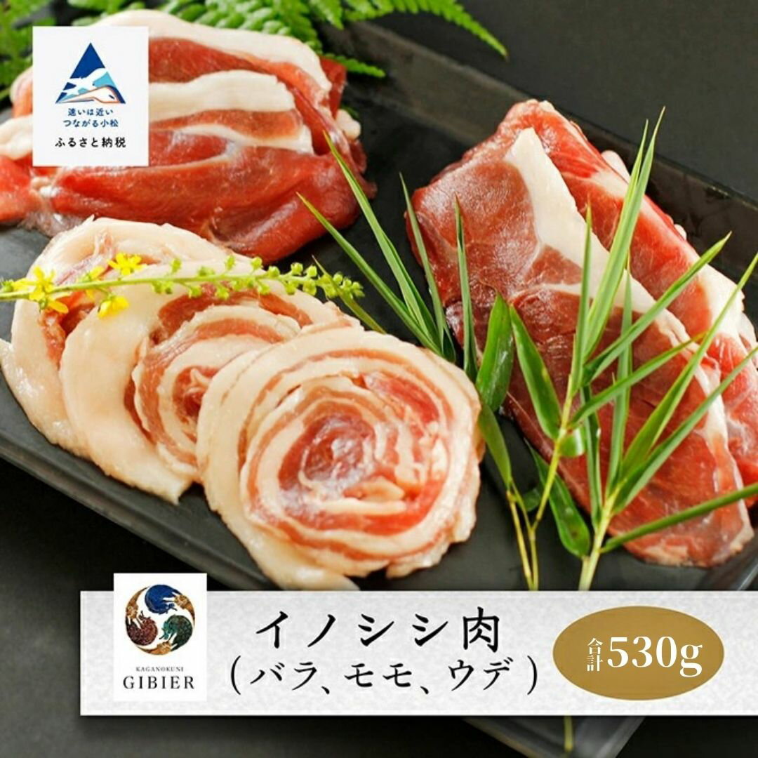【ふるさと納税】 イノシシ肉 食べ比べセット ( バラ モモ ウデ ) 合計 530g ジビエ 肉 猪 いのしし お歳暮 お中元 父の日 ギフト プレゼント 小松市 石川県 de004n00【ジビエアトリエ加賀の國】