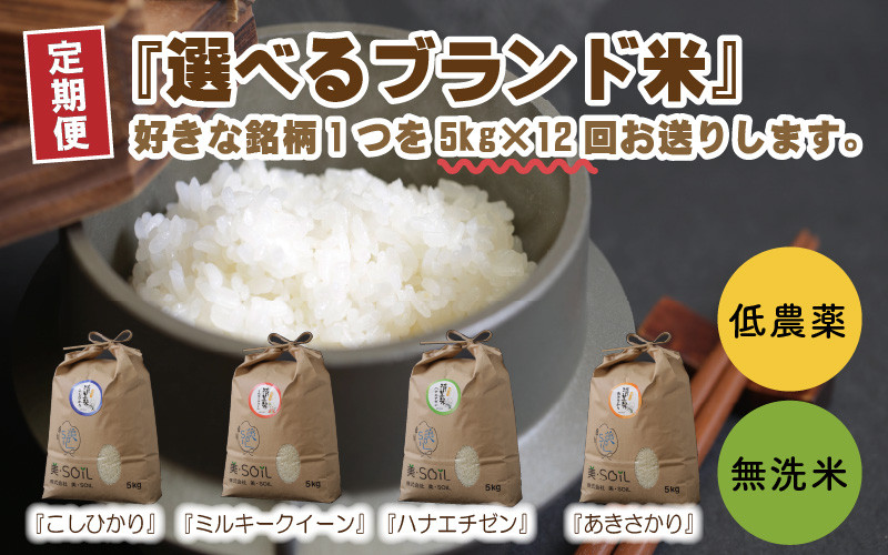 
【令和6年産・新米】【12ヶ月連続お届け】福井県産 低農薬極上米 無洗米 5kg × 12回 計60kg 『こしひかり』『ハナエチゼン』『ミルキークイーン』『あきさかり』[O-8806]
