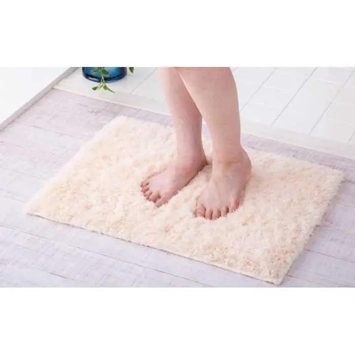 ふわふわコスモトロン吸水速乾バスマット30mm アイボリー 縦45cm×横60cm