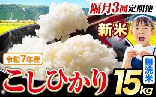 【隔月3回定期便】令和7年産 新米 無洗米 こしひかり 15kg《お申込みの翌月出荷》熊本県産 ふるさと納税 無洗米 ひの 米 こめ ふるさとのうぜい コシヒカリ コメ お米 おこめ