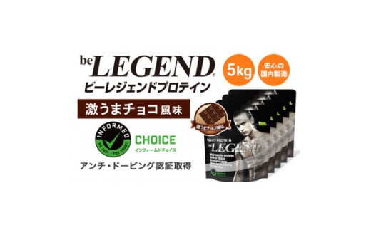 ビーレジェンド WPCプロテイン 激うまチョコ風味 1kg×5袋セット【1586059】