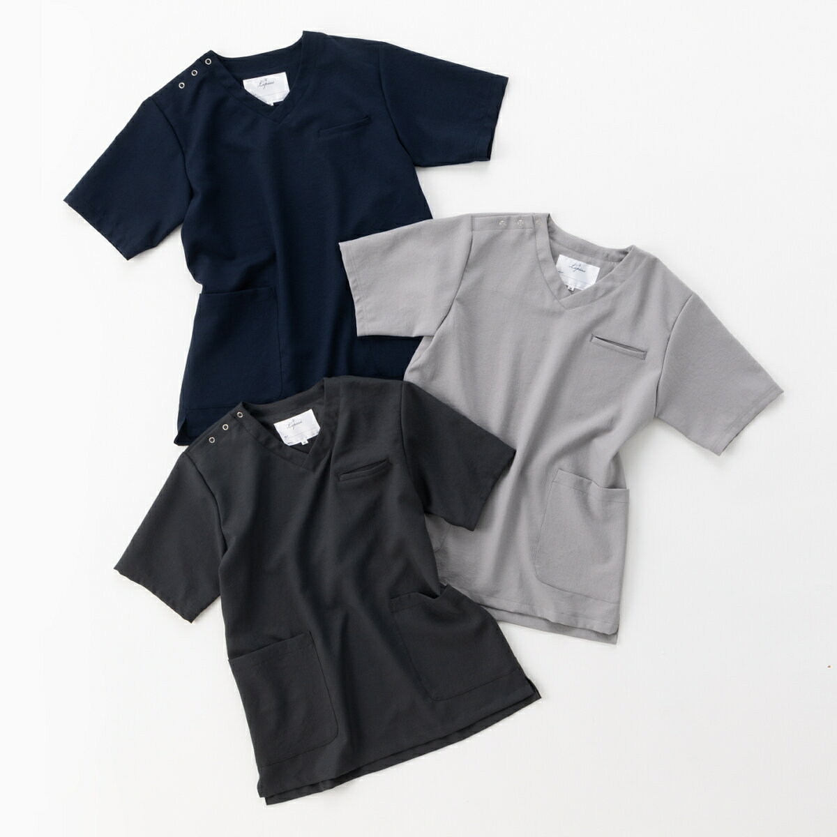 【ふるさと納税】レピウスの白衣 【メンズ】スクラブ リンクル / ネーム刺繍付き 男性用 ユニフォーム 制服 医療用 診療衣 クリニック 医師 薬剤師