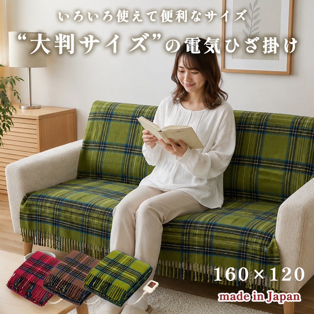 
                  【選べるカラー】【160×120cm】色々使える!ワイドサイズ暖か電気ひざ掛け
                