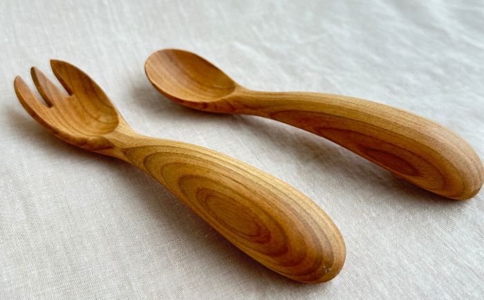 北海道産 天然木の手づくり ベビースプーン 5本セット【受注生産】《厚真町》【木工房TANAKA】 ベビー ベビー用品 赤ちゃん スプーン 木製 天然木 カトラリー 日用品 雑貨 食器 北海道 [AX