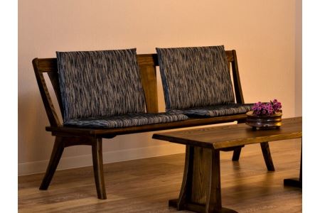 D216-01 悠プレミアム 背付ベンチ（クッション付き）【国産栗材】JYU-LB31-120 PGK/EハウゼンNV