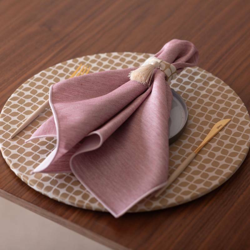 丸形ランチョンマット Calm Round Luncheon mat／カルム プレイスマットあり スノー wsg0040_イメージ2