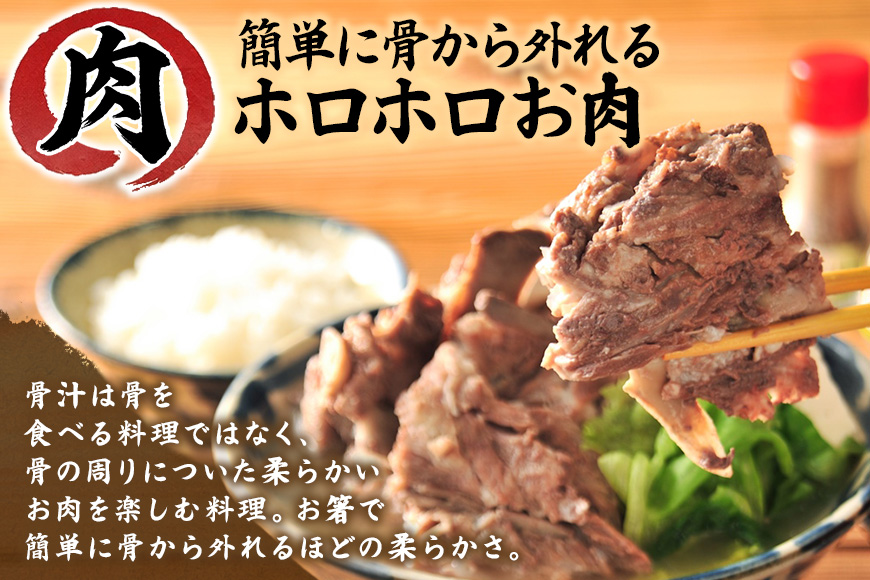 沖縄郷土料理の『骨汁』10食・骨付き肉たっぷり《冷凍配送》沖縄そば【宮良そば】