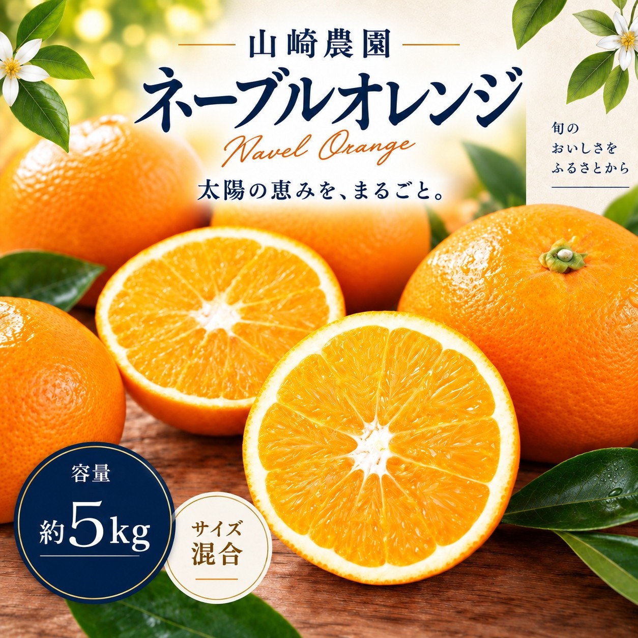 
                  ネーブルオレンジ 約5kg サイズおまかせ アルギット 栽培 国産 甘い おいしい ジューシー 皮 薄い 完熟 期間限定 フルーツ 果物 人気 おすすめ 高級 こだわり ギフト 旬 山崎農園 和歌山
                