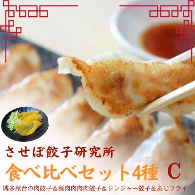 ふるさと納税 佐世保市 〈させぼ餃子研究所〉アジフライ付き!食べ比べセット4種【C】