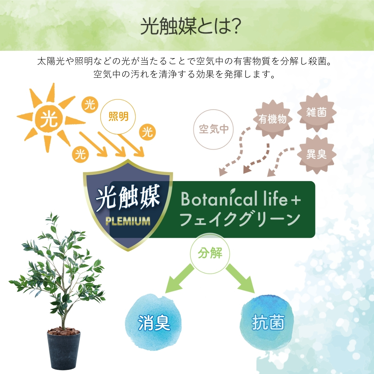 フェイクグリーン Botanical life+ Dシリーズ ローリエ 120cm 光触媒加工 鉢付き （鉢： ナチュラルカラー グレー ） インテリア 抗菌 消臭 愛知県 豊橋市 送料無料 5200