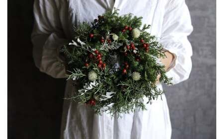 Xmas限定　クリスマスリース Φ20【12/18まで受付】生花 ドライフラワー 観葉植物 Xmas 季節限定 数量限定 送料無料 長持ち リビング 玄関 ダイニング キャンドル ※2025年11月下旬頃より順次発送予定