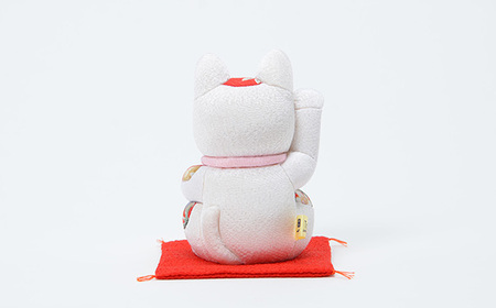 No.179-01 木目込人形（招き猫・風水（中）白）