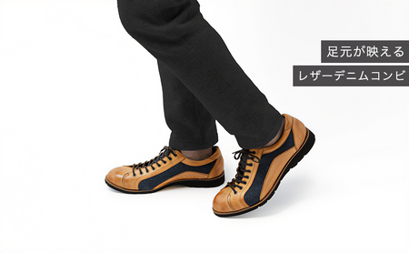 倭イズム ( ヤマトイズム ) 牛革 デニム シューズ 紳士靴 ライトブラウン 26.0cm