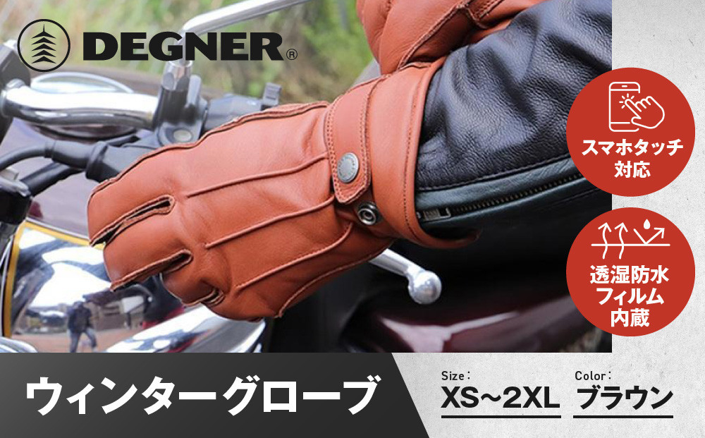 
            【デグナー】ウィンターグローブ [WG-34]ブラウン〈サイズ選択可能〉［ 京都 八王子 革 手袋 レザー グローブ バイクギア ブランド 大好評 人気 おすすめ 牛革 ツーリング ライダー バイカー バイク パーツ お取り寄せ 送料無料 ふるさと納税 ］
          