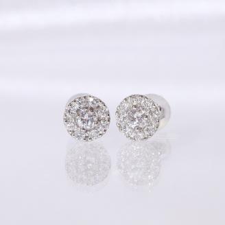 プラチナ 　取り巻きダイヤモンドピアス　0.34ct　　BQ104