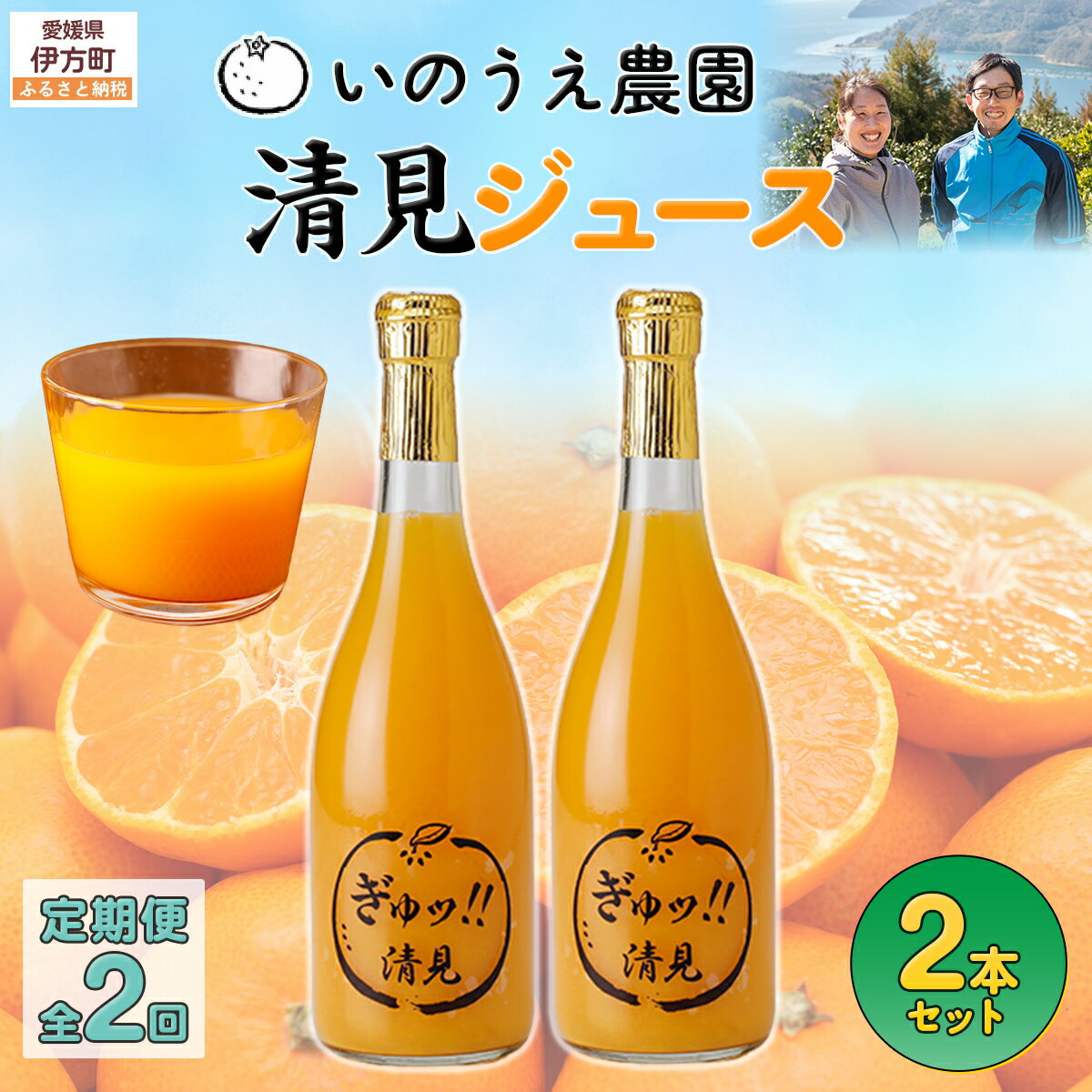 【ふるさと納税】【定期便】いのうえ農園 清見ジュース2本セット 全2回※離島への配送不可 【ふるさと納税 人気 おすすめ ランキング 柑橘 みかんジュース 清見 清見ジュース 定期便 フルーツ 果物 産地直送 いのうえ農園 愛媛県産 愛媛県 伊方町 送料無料】 IKTAI029