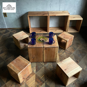 ユニットボックス フルセット (L2個 M3個 S4個) 収納 家具 ぼっくす 棚 たな タナ ボックス 無垢素材 強固 組合自由 tana BOX 特別 オリジナル ハンドメイド 1点物 インテリア