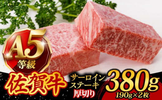 A5ランク 佐賀牛 厚切り サーロインステーキ 380g (190g×2枚) /焼肉どすこい[UCC015] 牛肉 肉 ステーキ ロース