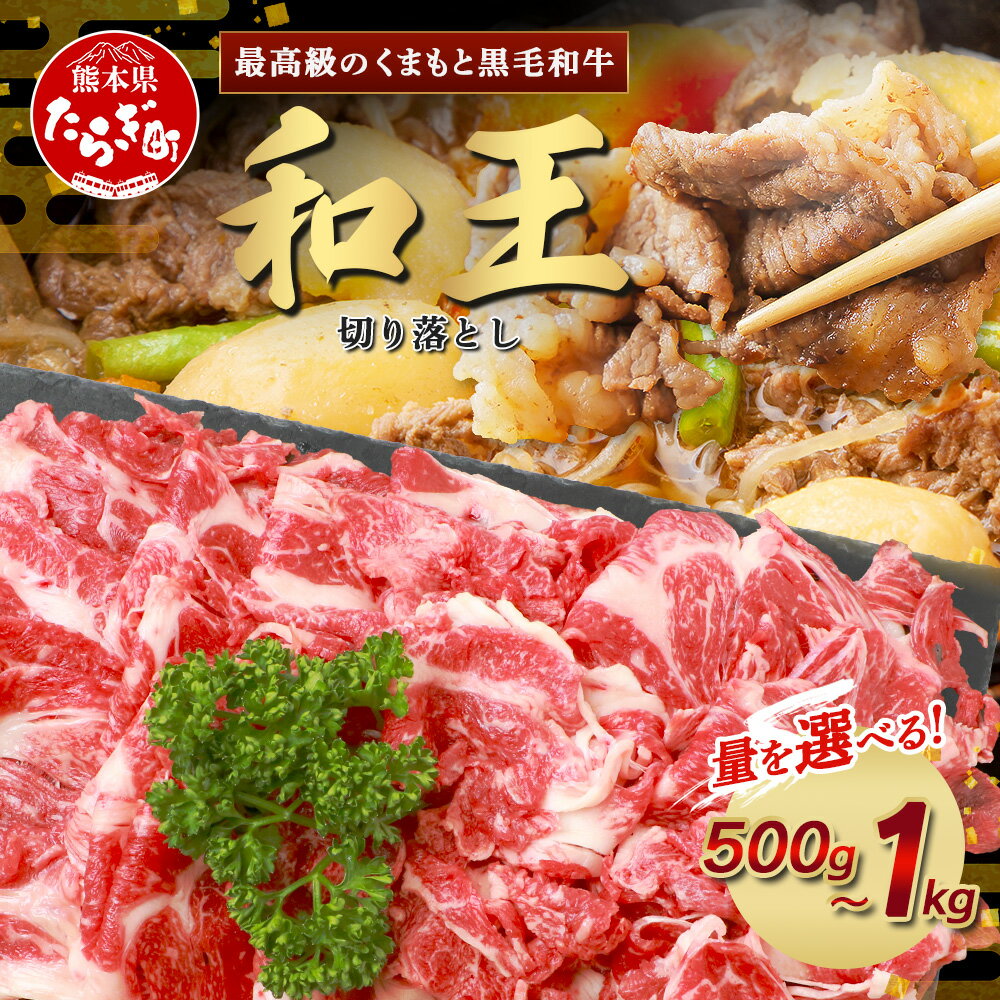 【ふるさと納税】《発送月選べる》くまもと黒毛和牛(和王) 切り落とし 500g / 1kg ブランド牛 モモ 肉 旨味 すき焼き すきやき スキヤキ しゃぶしゃぶ プレミアム品質 年内発送 年内配送 年末年始 特上 和牛 お肉 冷凍 送料無料