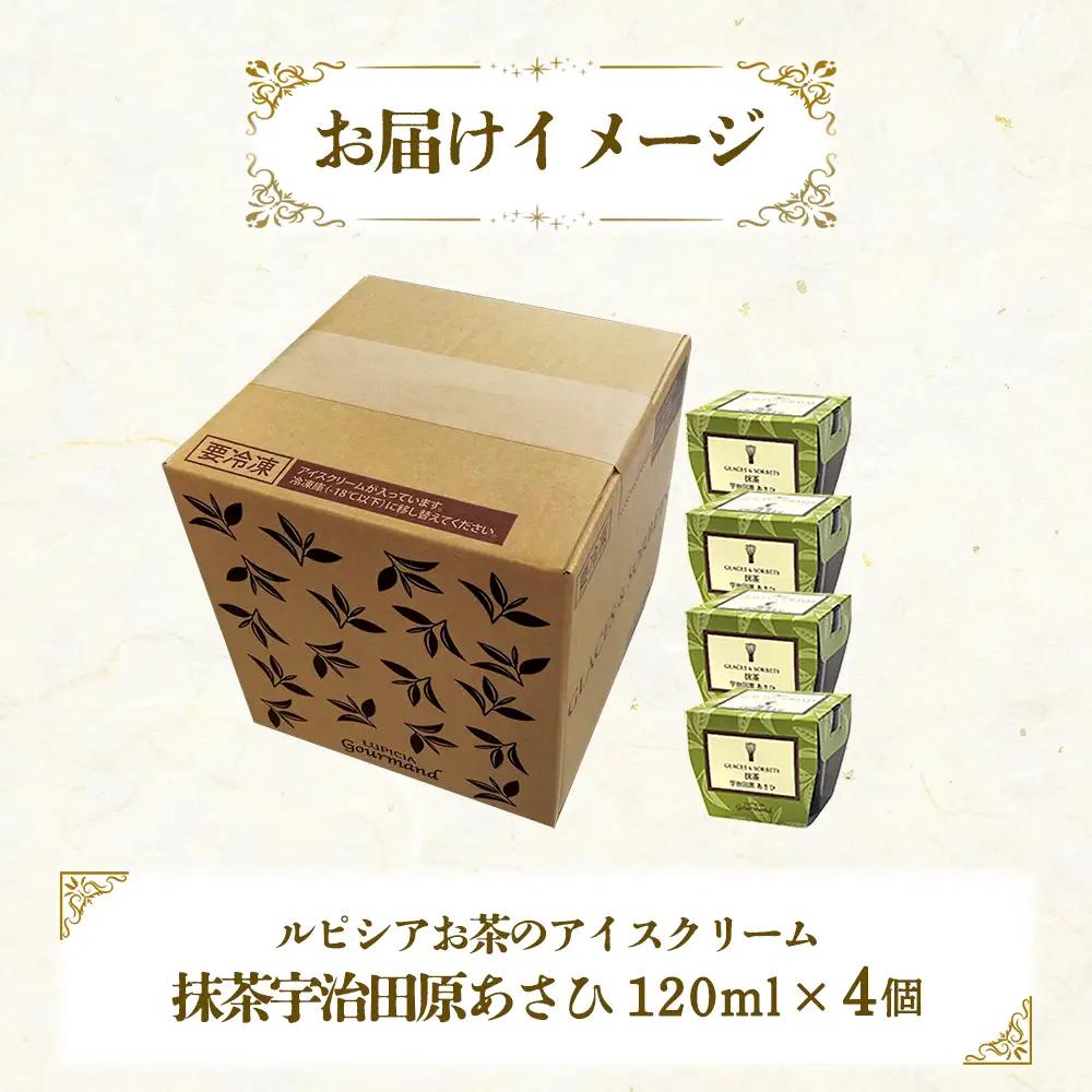 【北海道の生乳×ルピシアのお茶 アイス】グラスnadソルベ（抹茶宇治田原あさひ）４個セット【06140】