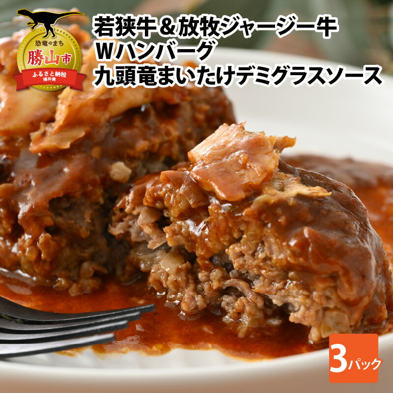 【ふるさと納税】若狭牛＆放牧ジャージー牛 Wハンバーグ 九頭竜まいたけデミグラスソース