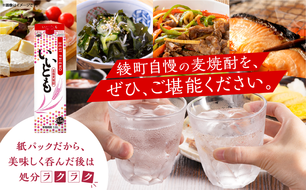 【雲海酒造】本格麦焼酎いいとも 25度 1800ml×6本セット_A0087-018