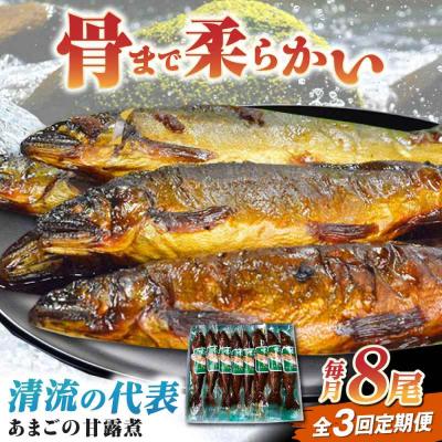 ふるさと納税 大洲市 【全3回定期便】これぞ贅沢!美味しさをまるごと閉じ込めた「あまごの甘露煮」8尾 [AGBM077]