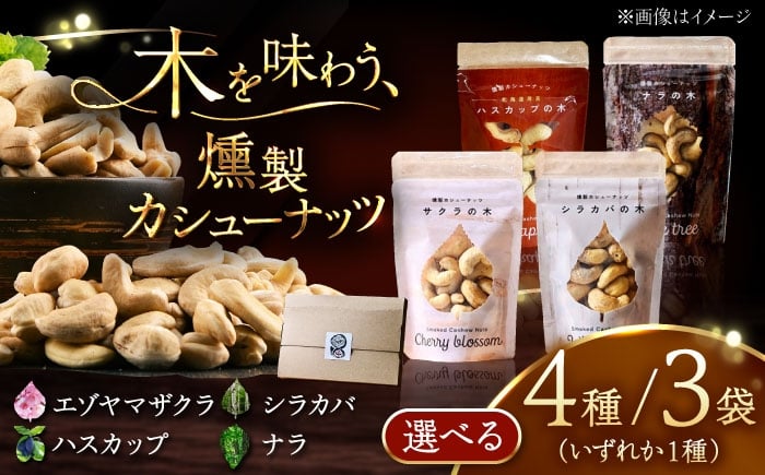 
                  燻製カシューナッツ 【選べる4種】 40g×3個 《厚真町》【燻製工房Thmey】 [AXBX003] なっつ かしゅーなっつ スモーク 高級 ごほうび ギフト 手土産 北海道
                